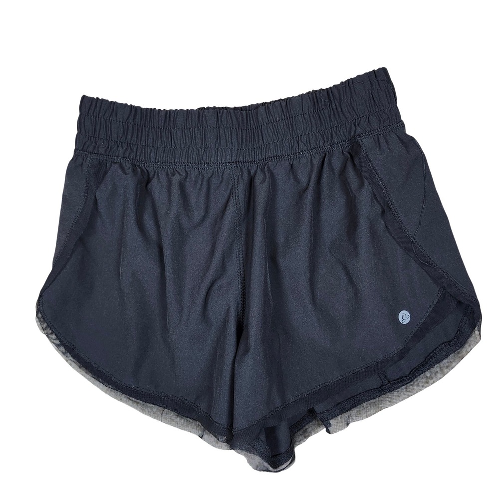 Apana Running Shorts Black Mesh Trim Athletic Activewear Size S‎
